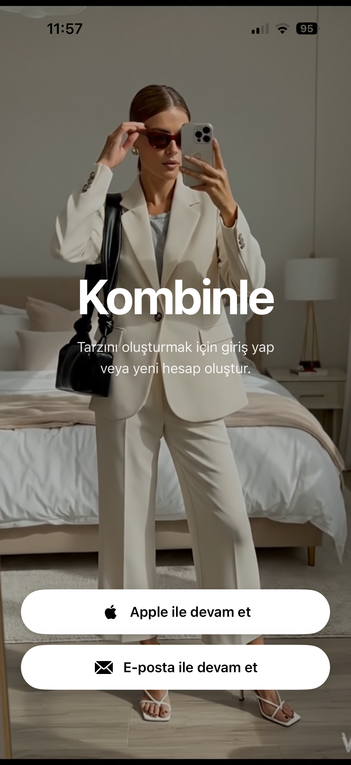 Kombinle giriş ekranı
